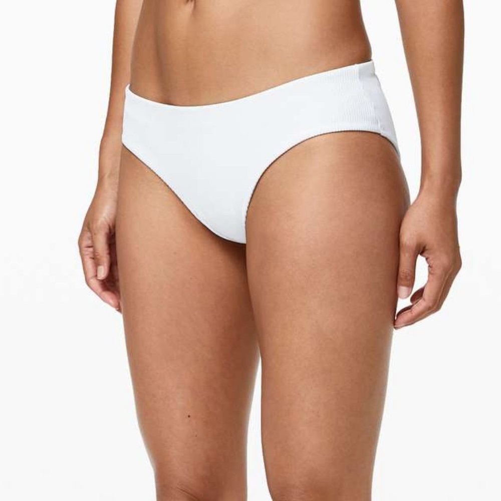 lululemon Clear Waters Mid-Rise Med Swimsuit Bottom (White)
